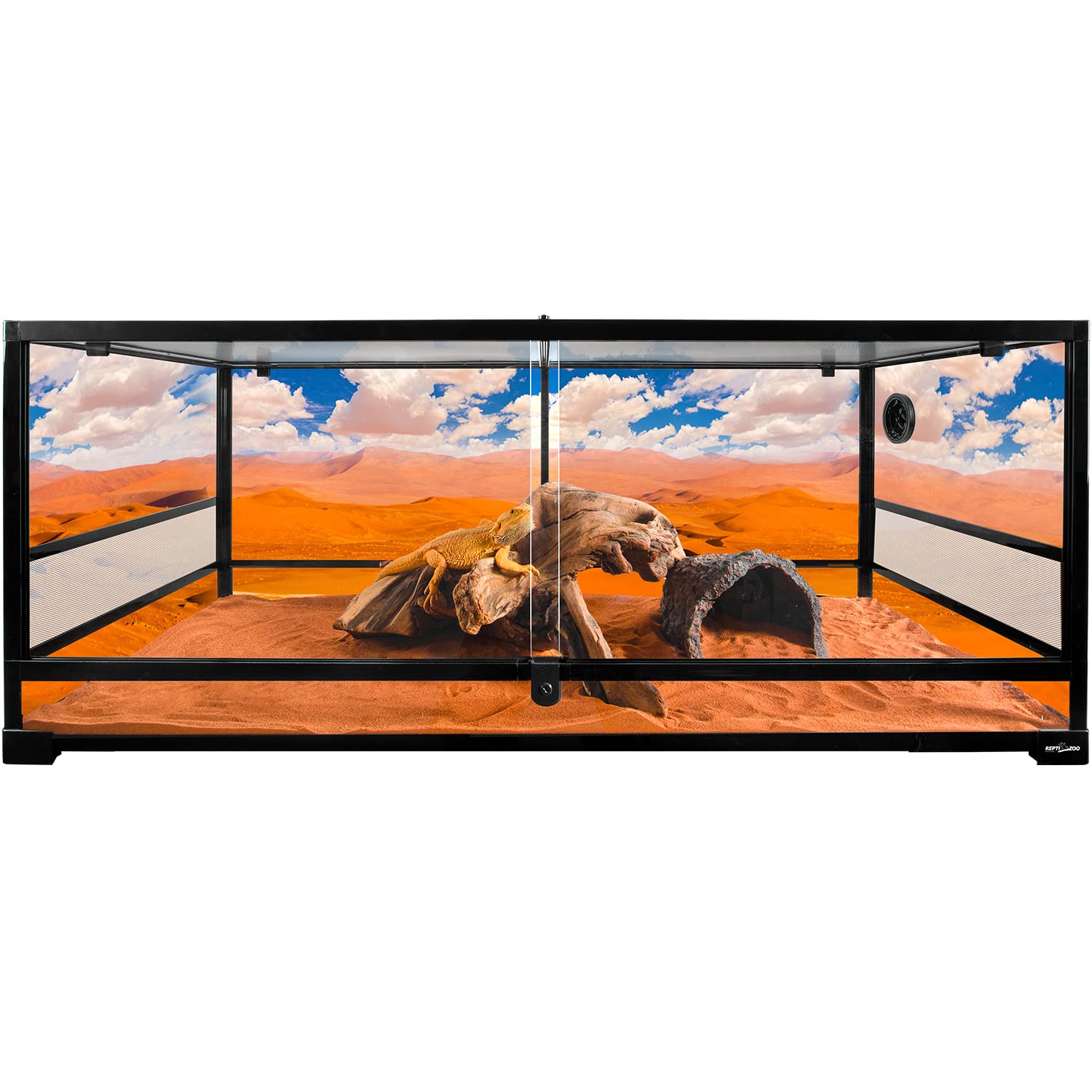 REPTI ZOO tempered glass terrarium packaging protects during transit.