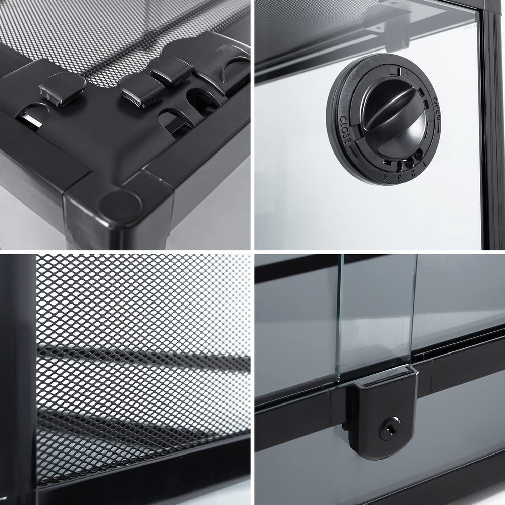 REPTI ZOO terrarium top vents and ports for wiring management.