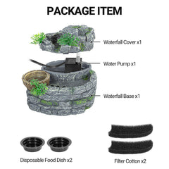 REPTI ZOO 550ml capacity fountain provides a compact water source for daily use.