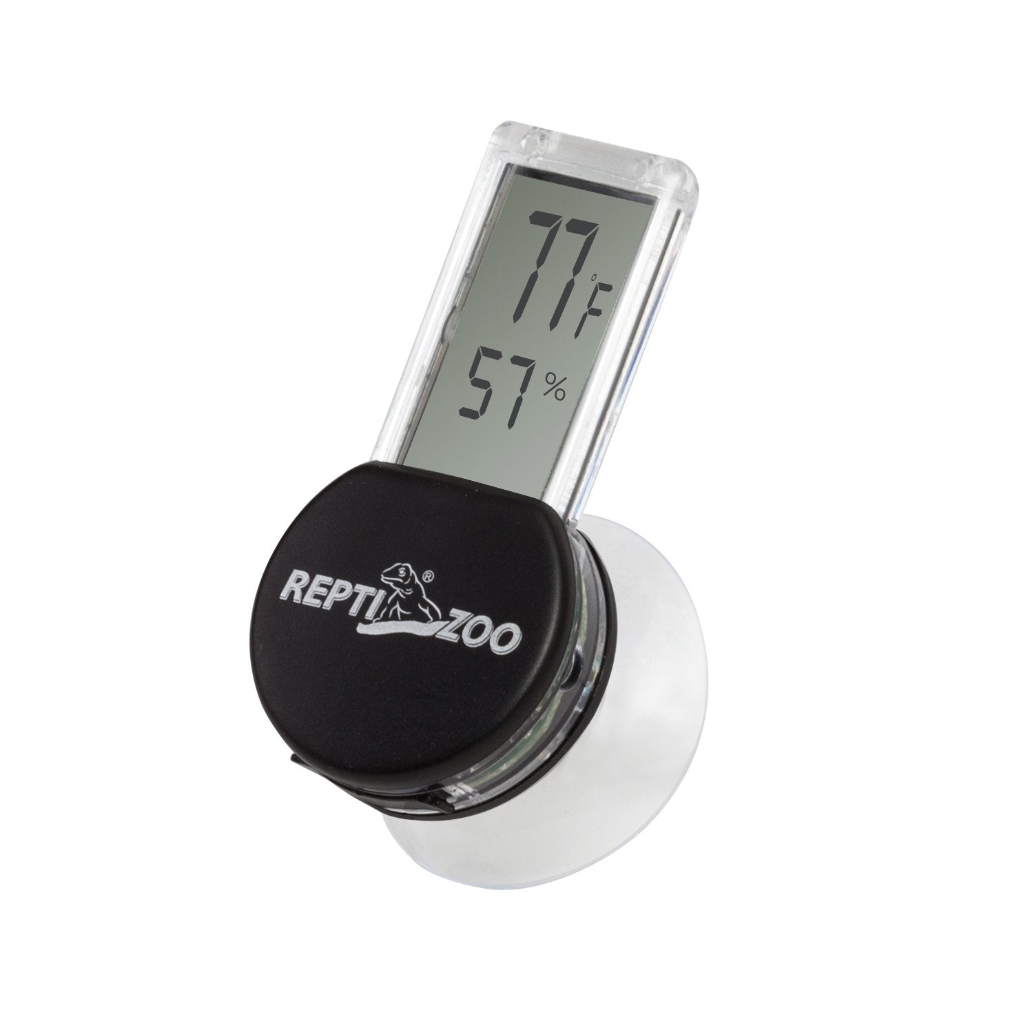 REPTI ZOO terrarium thermometer hygrometer with clear LCD display for precise readings.