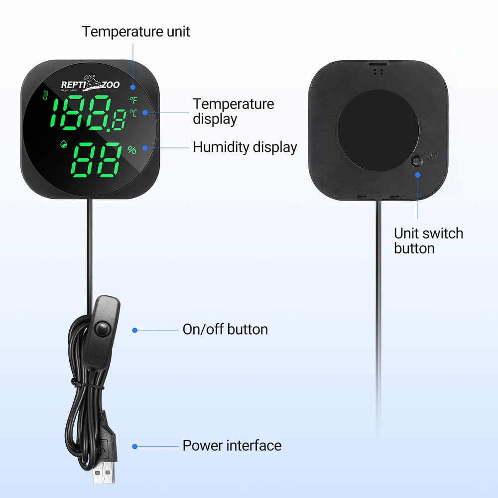 REPTI ZOO includes accessories for quick setup and reliable data logging.
