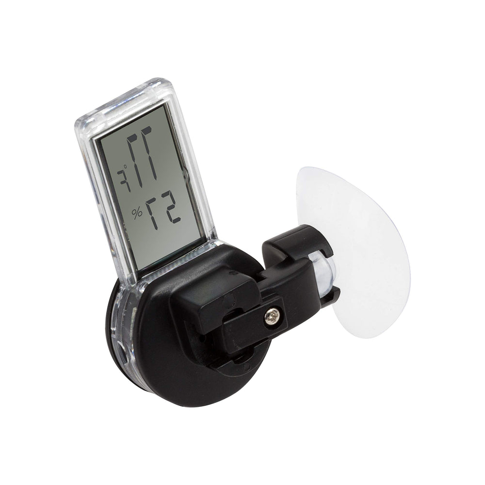 REPTI ZOO thermometer hygrometer side mount for flexible terrarium placement.