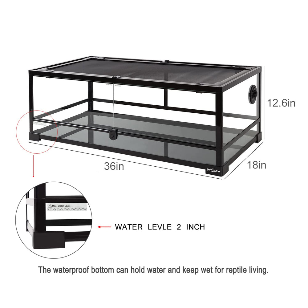 REPTI ZOO top screen ventilation closeup showing airflow and UVB penetration
