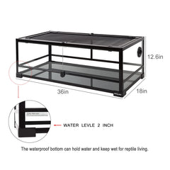 REPTI ZOO top screen ventilation closeup showing airflow and UVB penetration