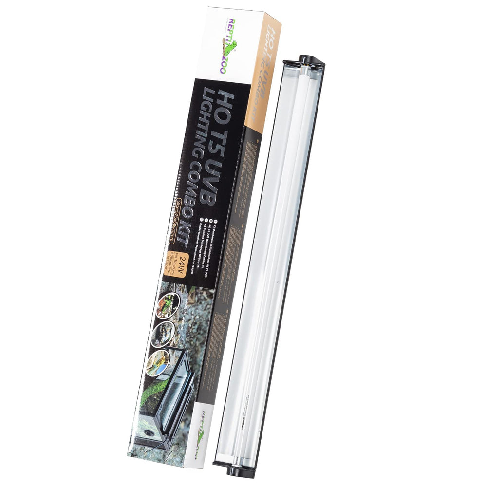 REPTI ZOO Rainforest 5.0 UVB lamp in use in enclosure