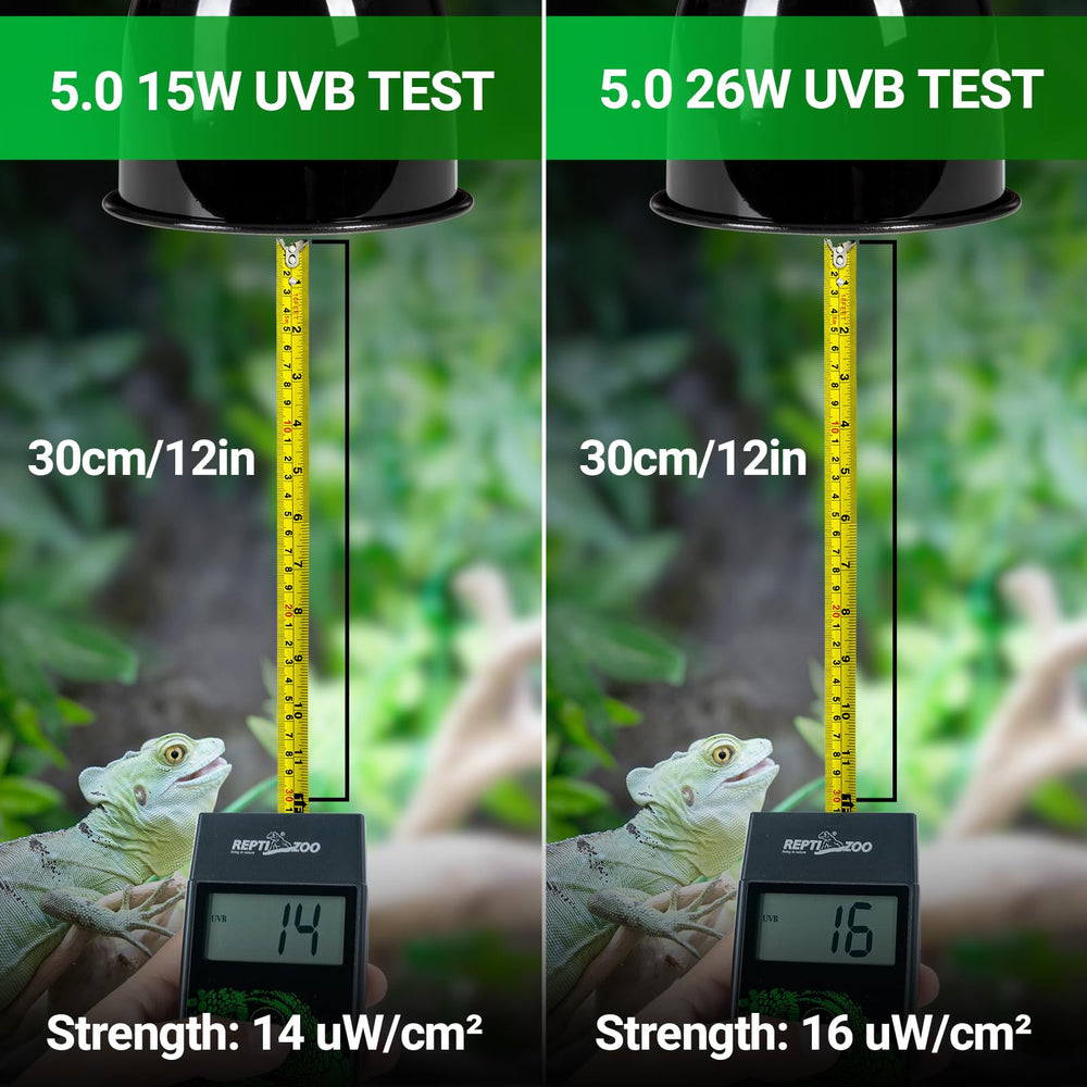 REPTI ZOO UVB light 5.0 15W fits standard E26 fixtures.