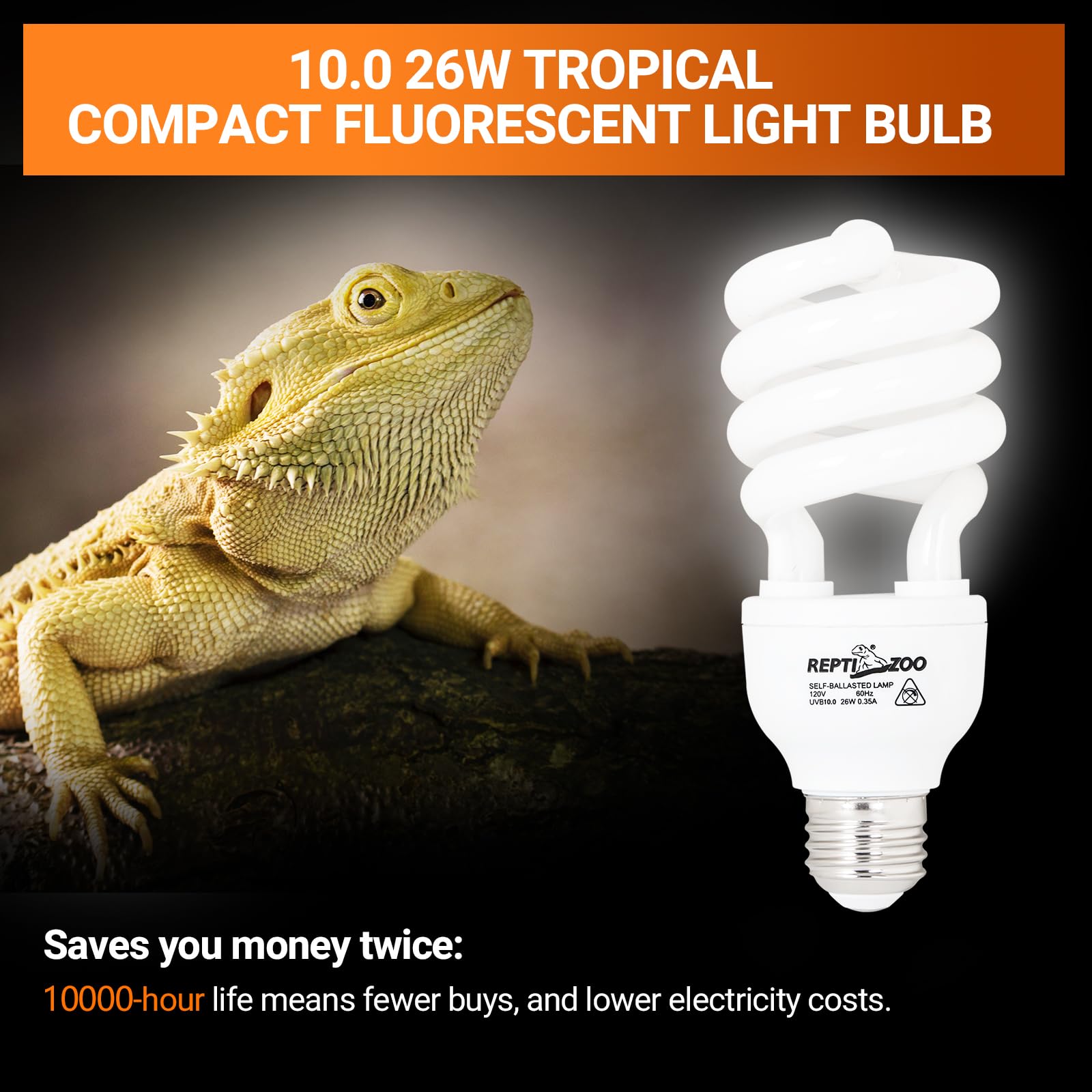 Tortoises, lizards, and snakes benefit from tropical spectrum with these lamps.