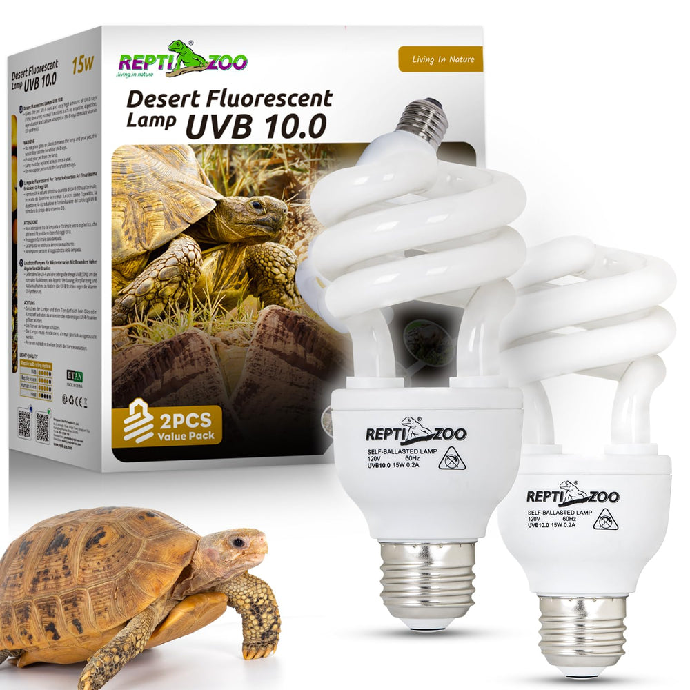 REPTI ZOO UVB desert two-pack ready for reliable basking in terrariums.
