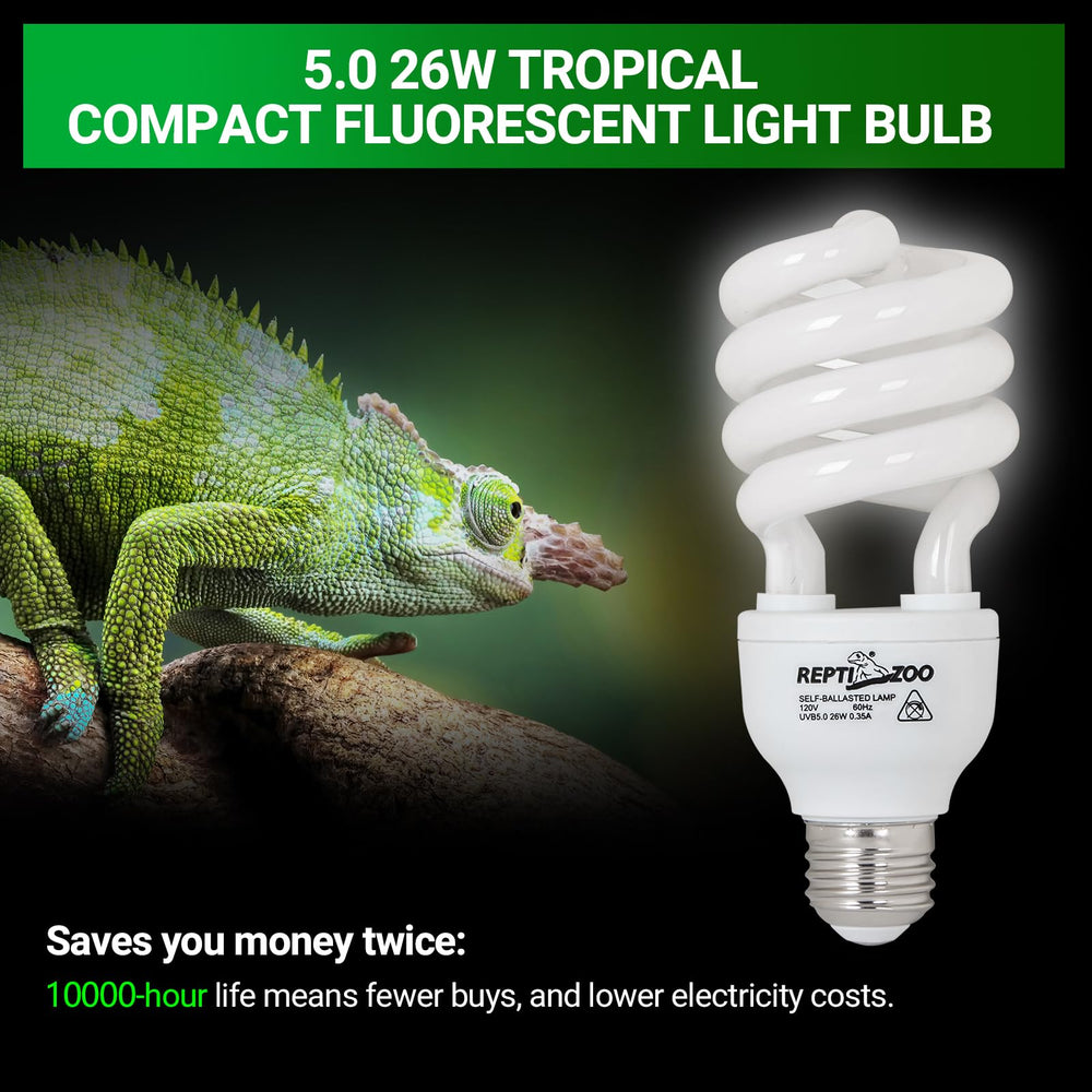 REPTI ZOO UVB lamp suitable for crested geckos, leopard geckos, and frogs