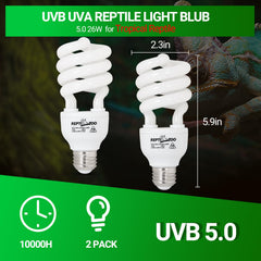 REPTI ZOO tropical sun simulation bulb balancing UVB UVA rays