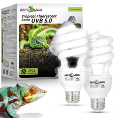 REPTI ZOO UVB light two-pack ready for tropical terrarium basking