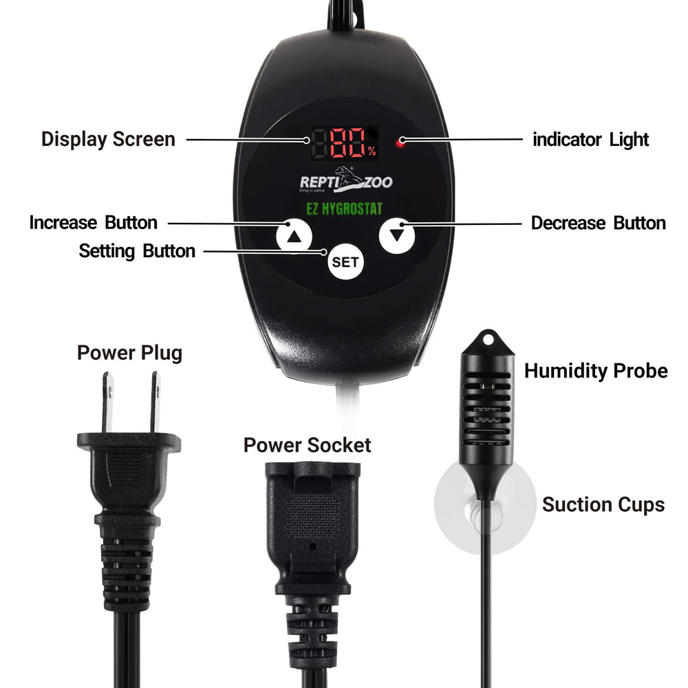REPTI ZOO versatile device for terrariums, foggers, and greenhouses.