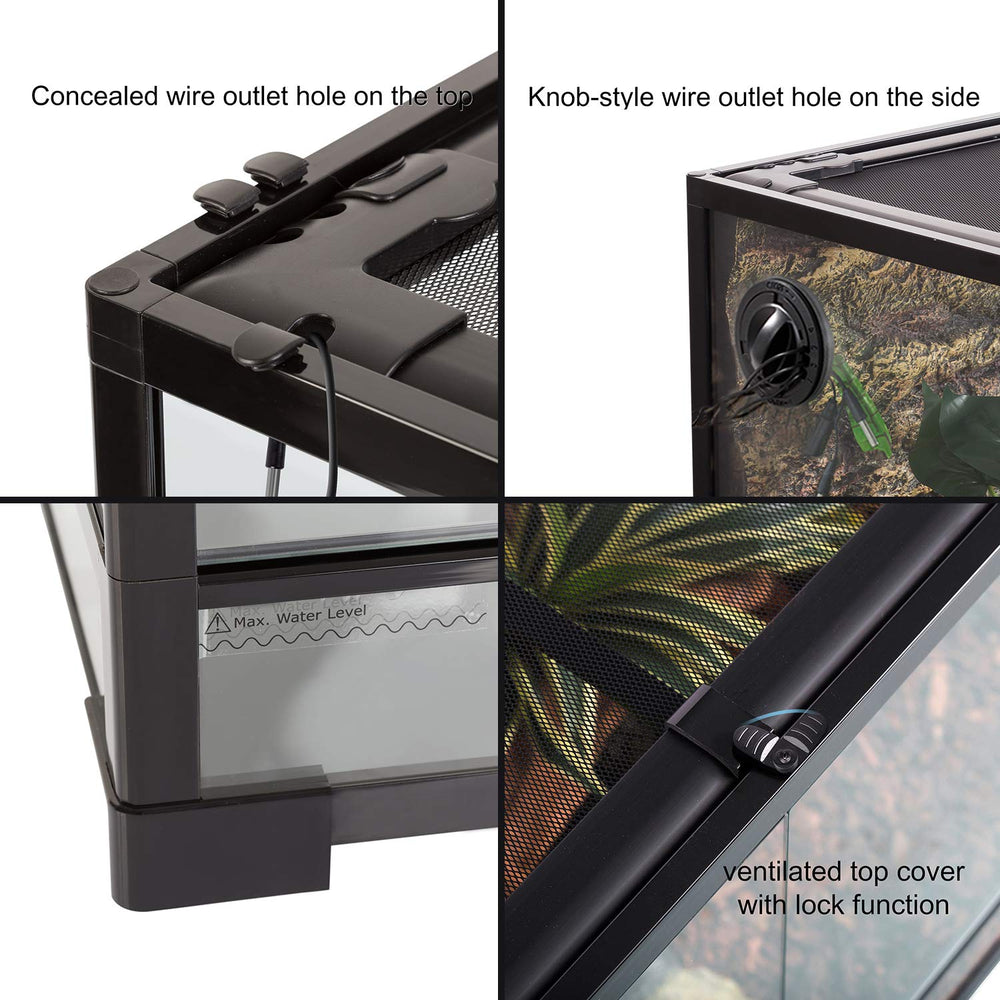 REPTI ZOO 24x18x36 waterproof base prevents leaks during use.