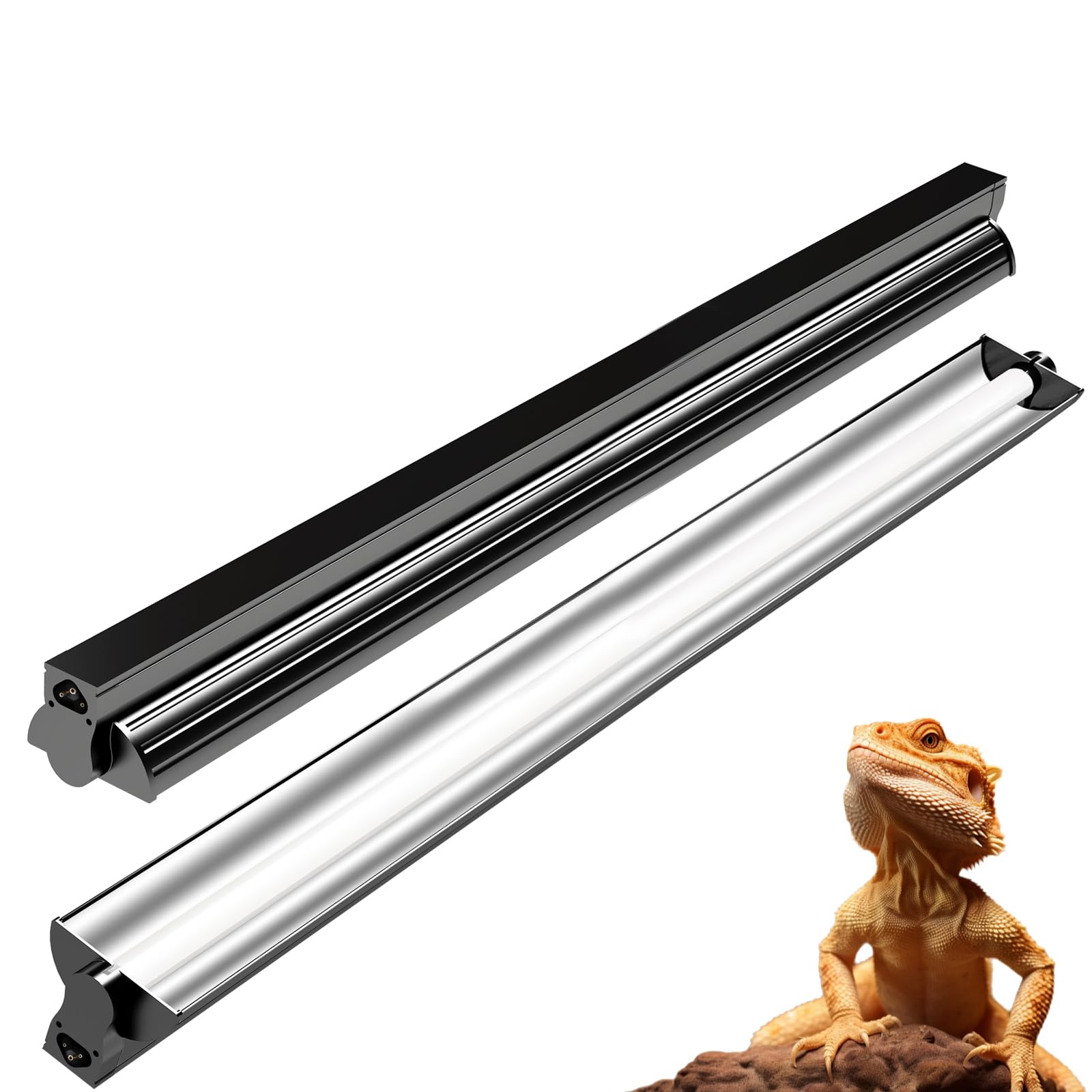 REPTIDLDB 39W T5 UVB desert lamp for bearded dragons, supports natural basking and activity