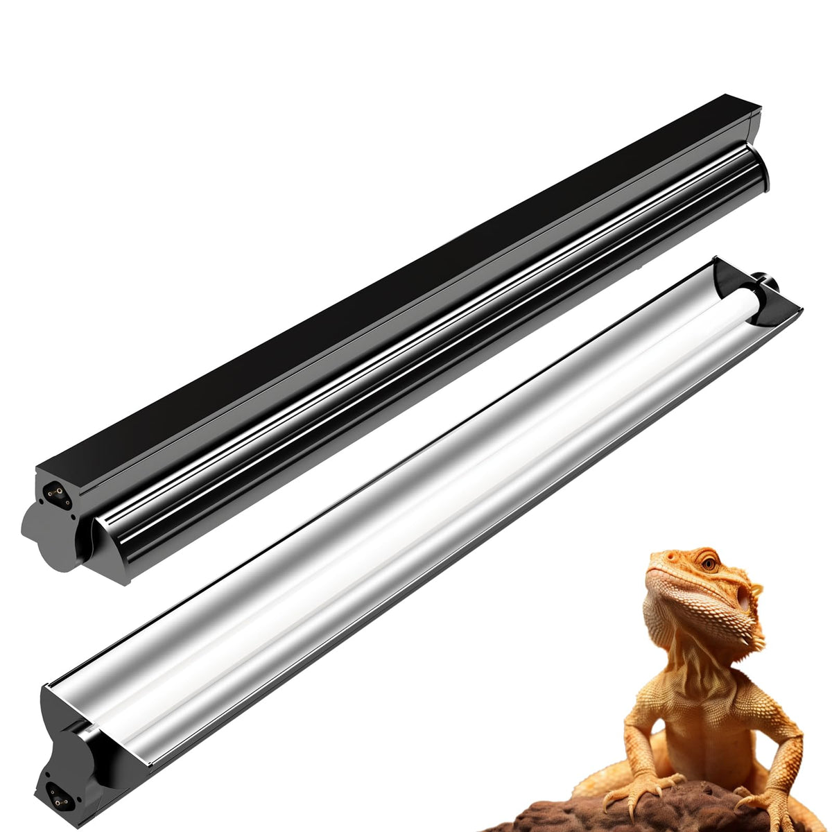 REPTIDLDB 24W T5 UVB desert kit over terrarium for desert reptiles.