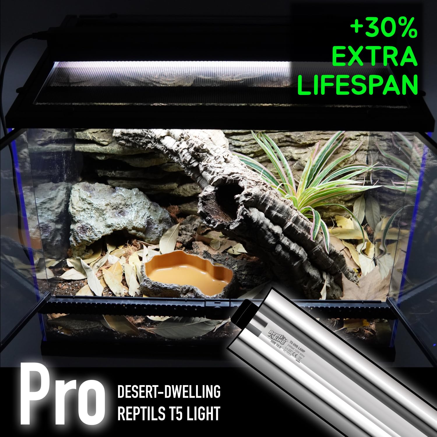 12-inch UVB T5 bulb by ReptiKing for indoor care