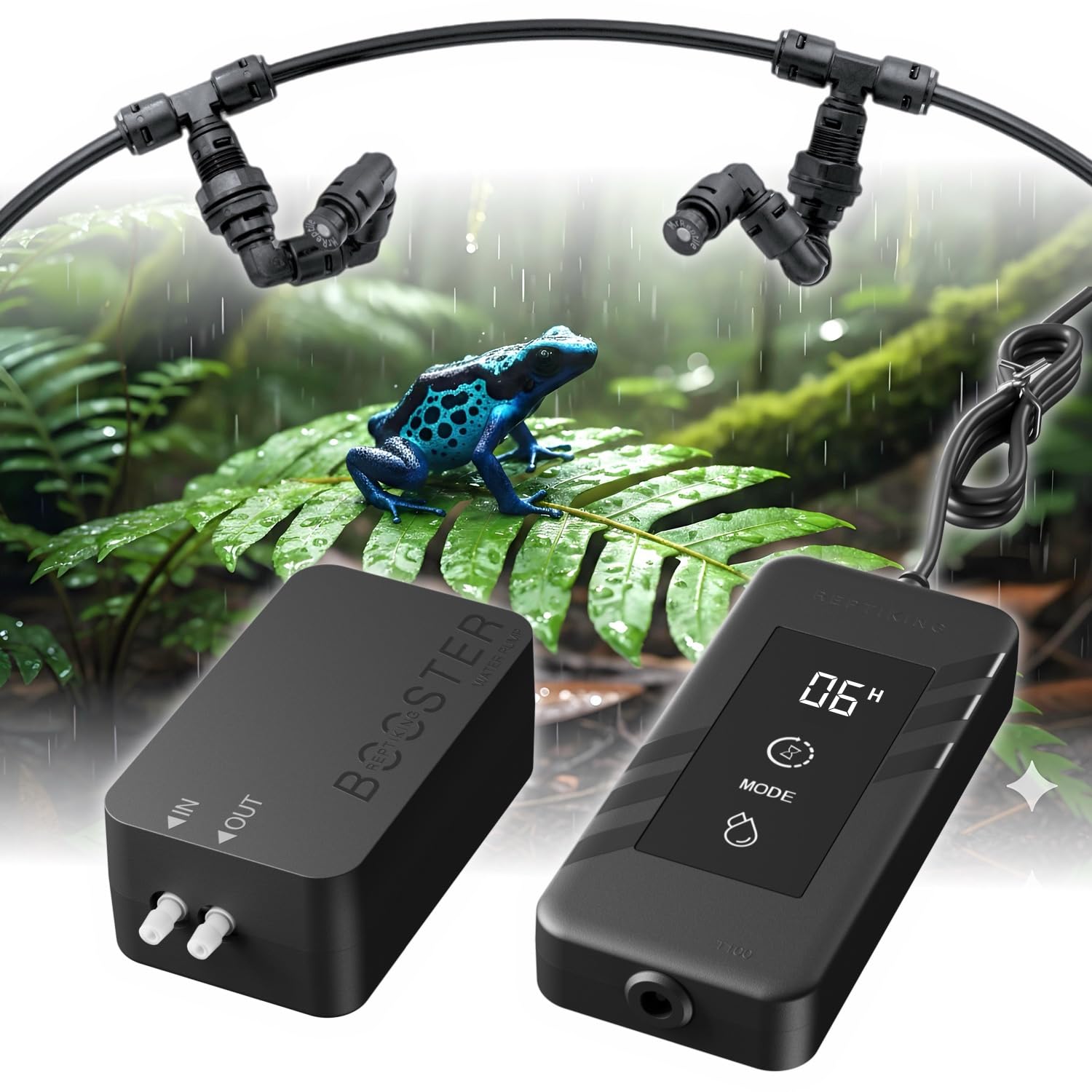 ReptiKing automatic misting system front view for precise terrarium humidity