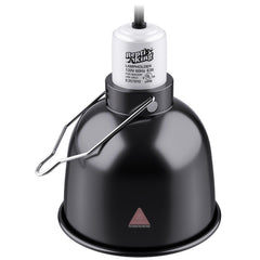 ReptiKing deep-dome UVB bulb holder increases light coverage for reptiles.