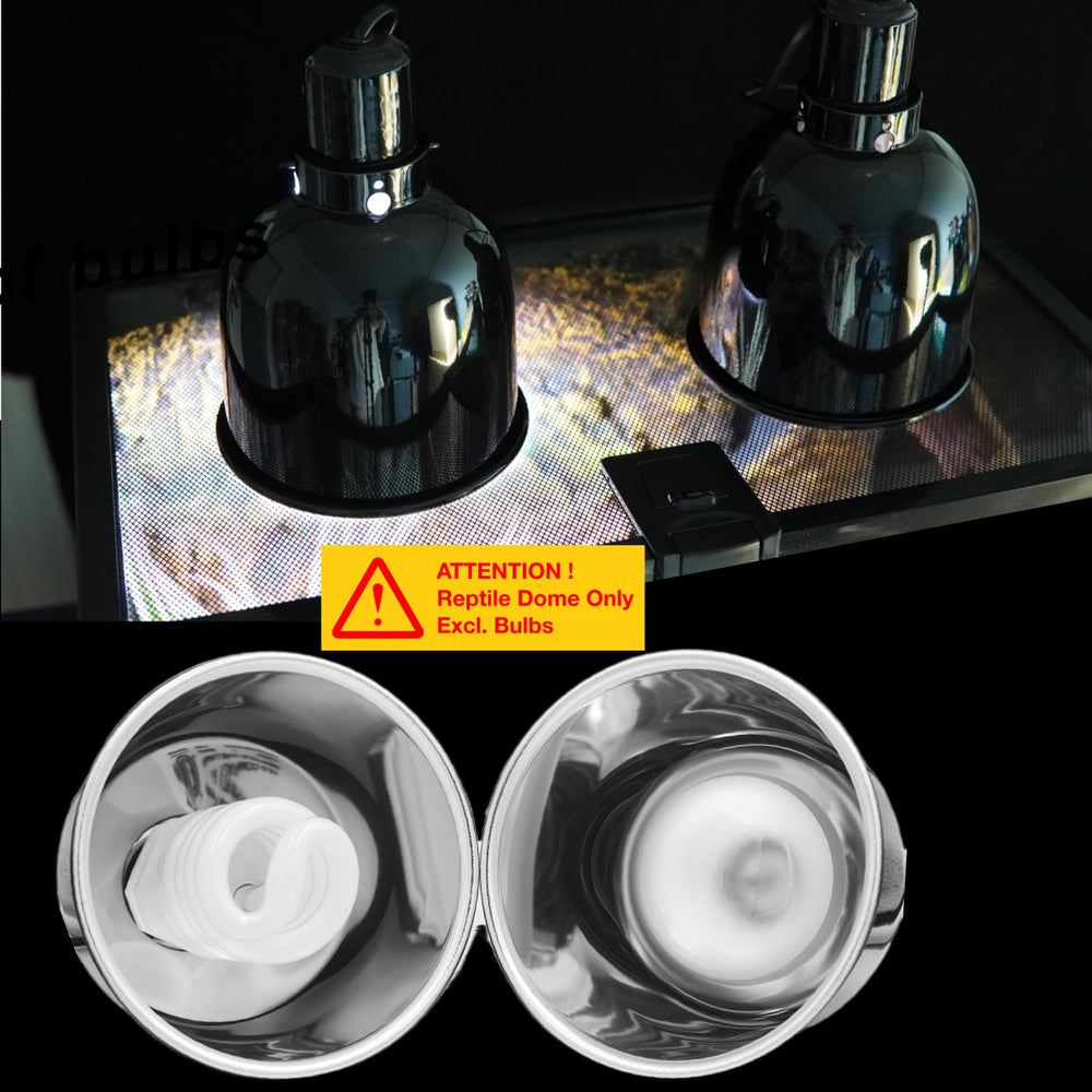 ReptiKing deep-dome aluminum reflector close-up boosting light output