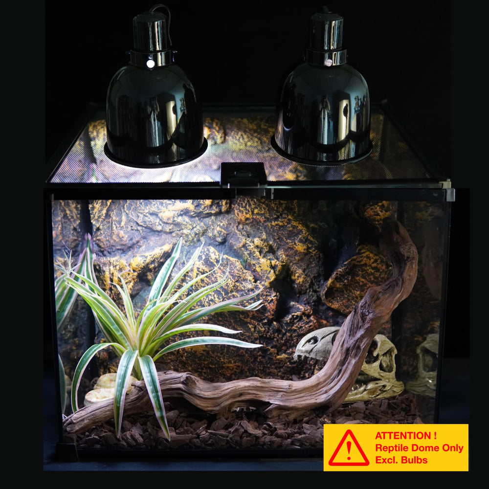 ReptiKing dual heat lamp holder side view for versatile lighting