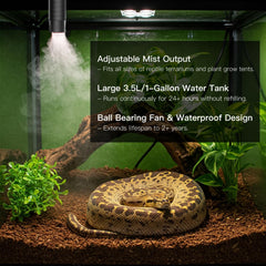 ReptiKing fog output knob for precise humidity control