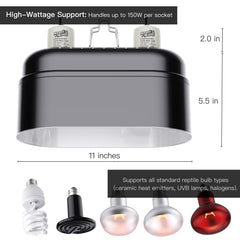 ReptiKing fixture with a long 6 ft cord and easy on/off switch