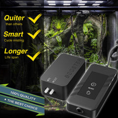 ReptiKing misting nozzles setup showing adjustable coverage for diverse enclosures