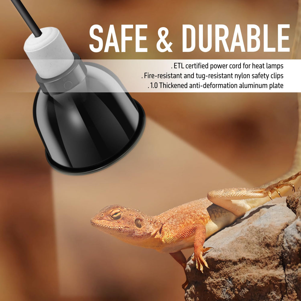 ReptiKing Ceramic socket supports reliable bulb options.