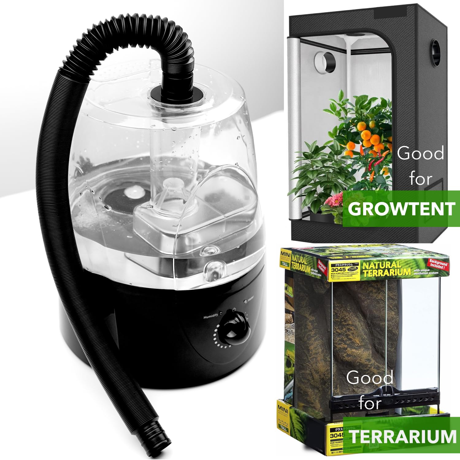 ReptiKing ultrasonic cool mist operates quietly for day and night use