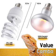 ReptiKing uvb-10-0-24w-bulb delivers UVB for healthy bone support.