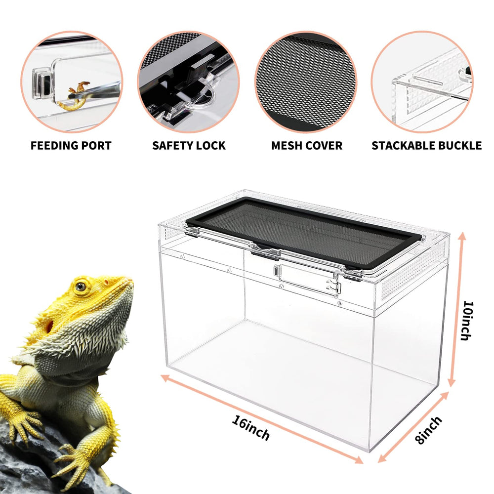Reptile Growth Terrarium feeding port for simple, safe feeding.