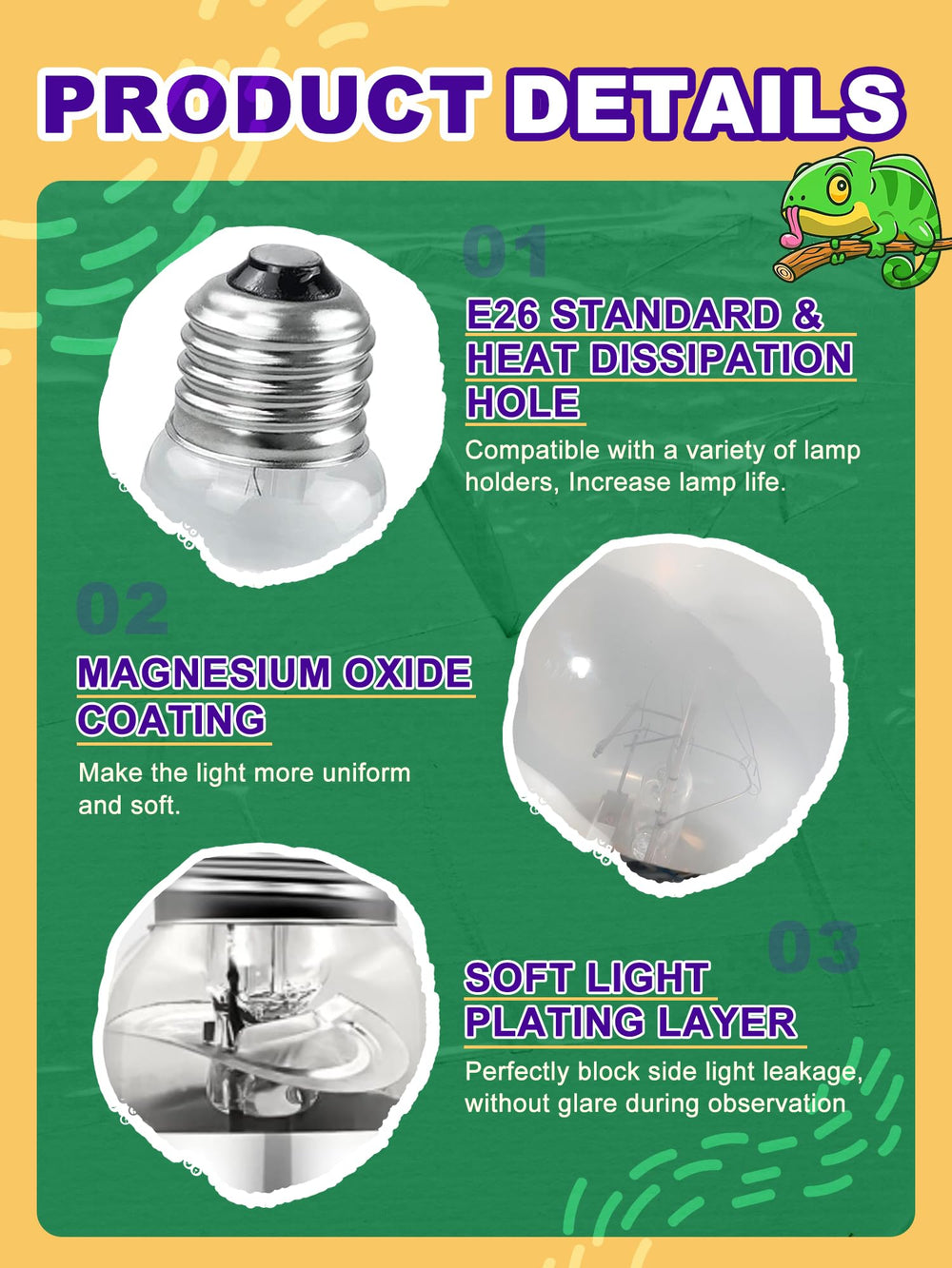 Reptispa E26 socket compatibility for easy, universal installation.