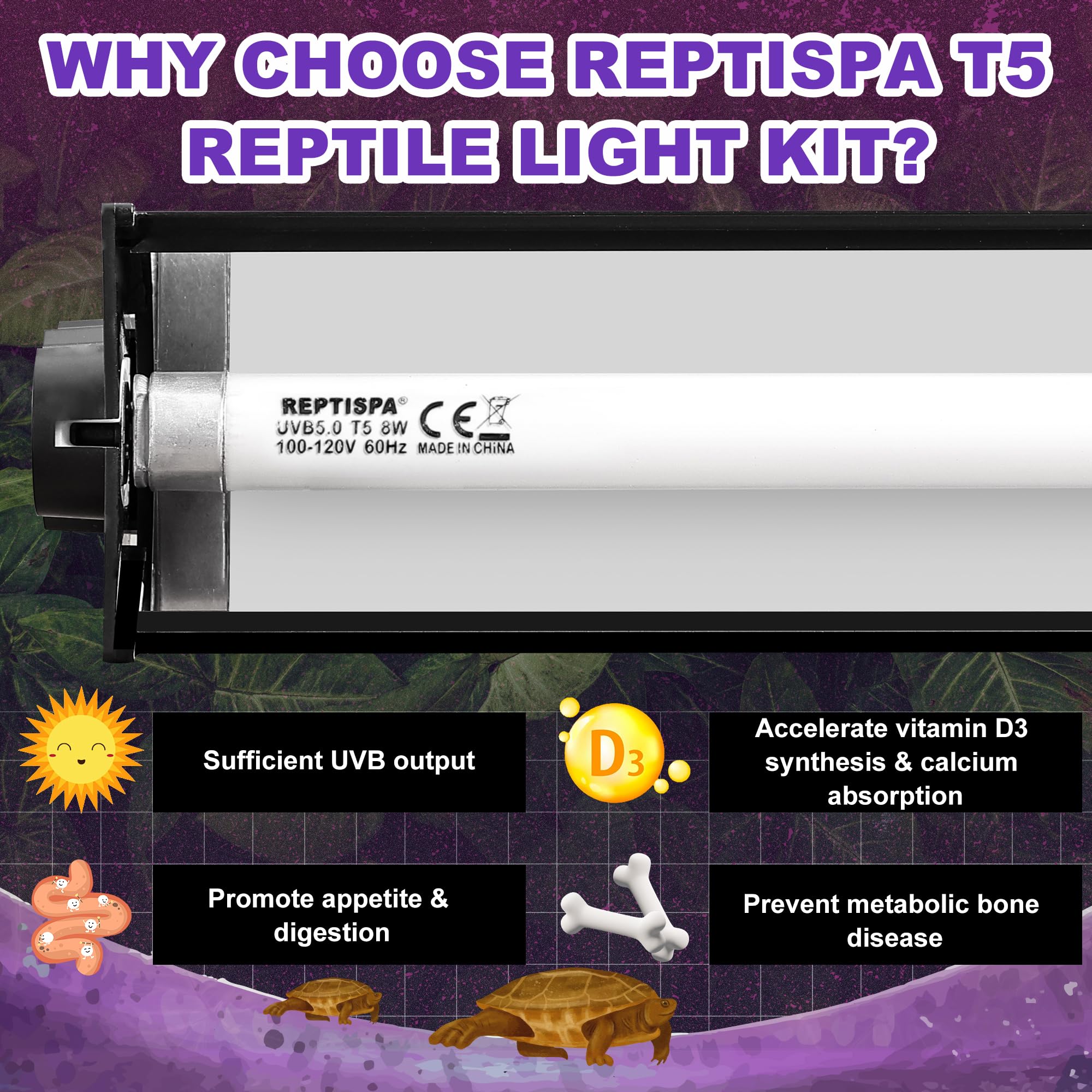 Reptispa T5 HO UVB kit tank lid mounting option