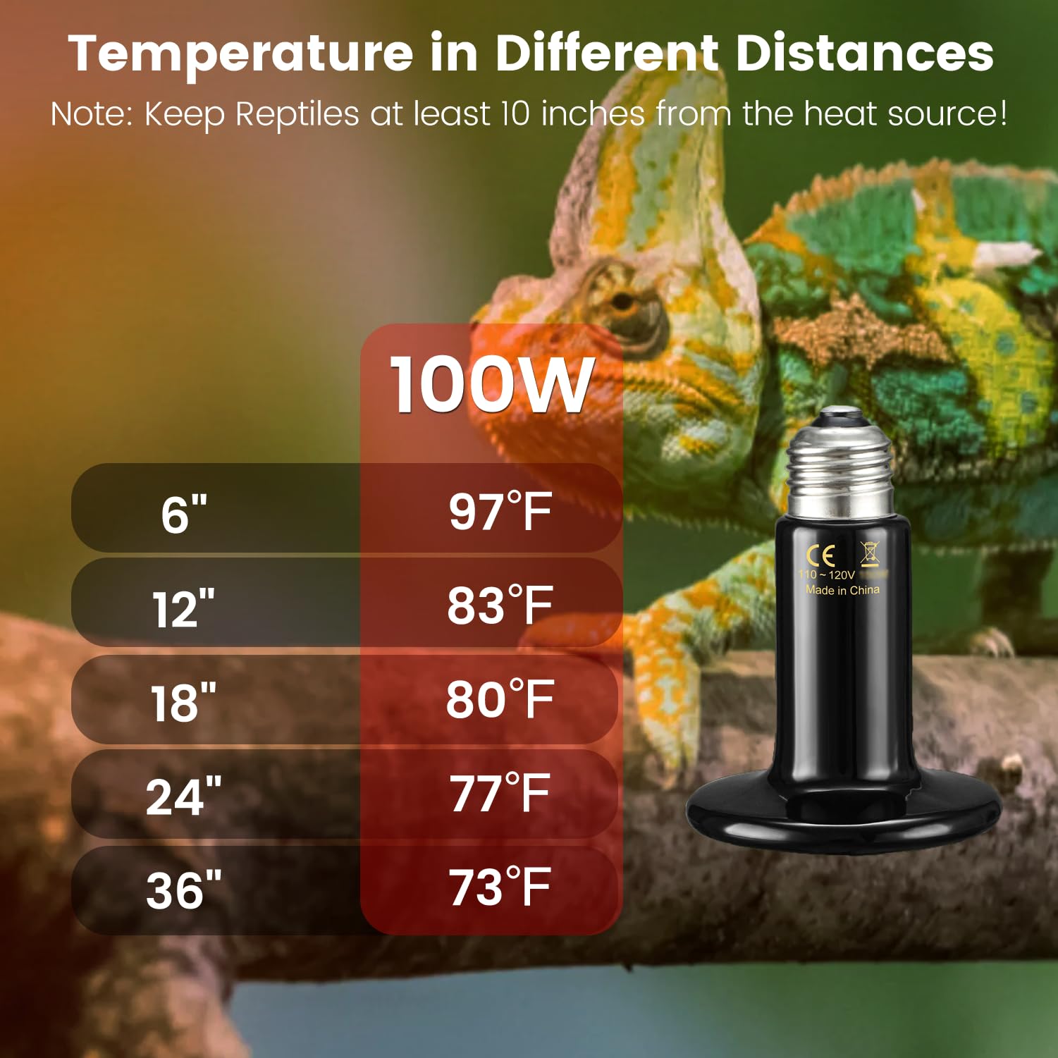 REPTITRIP 100W full-spectrum bulb delivers bright, even light