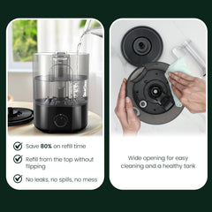 REPTITRIP 1-gallon humidifier dry-burn protection with red warning indicator.