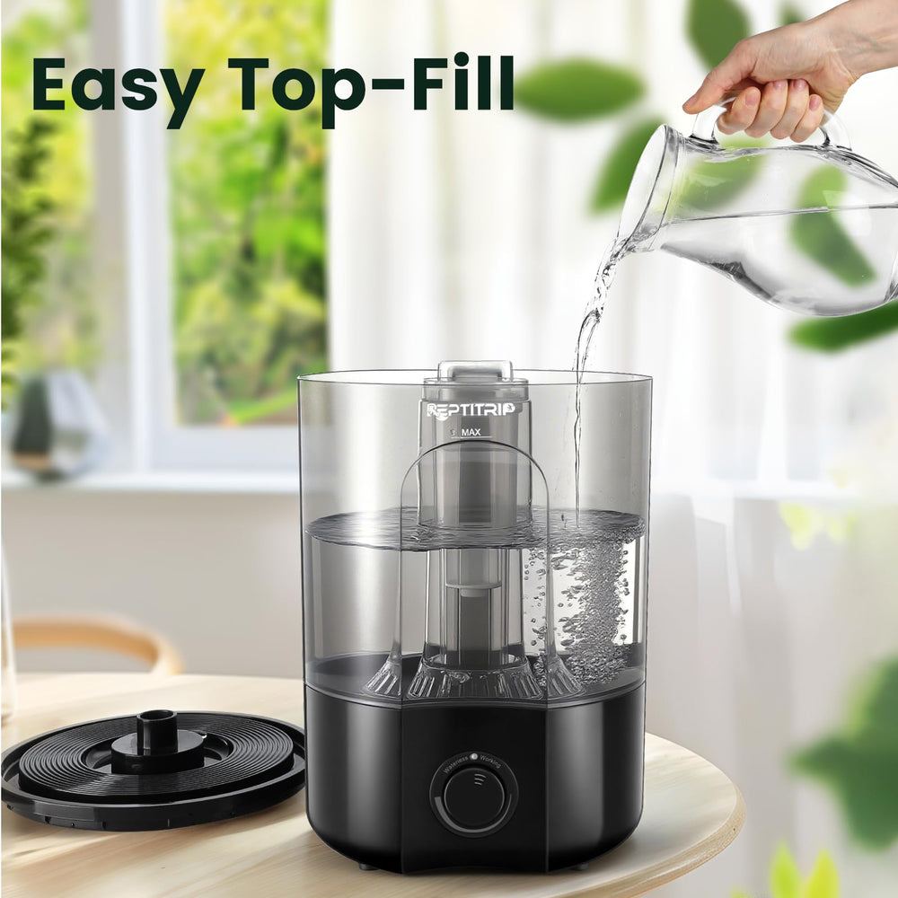 REPTITRIP 1-gallon humidifier plug-and-play installation in three simple steps.