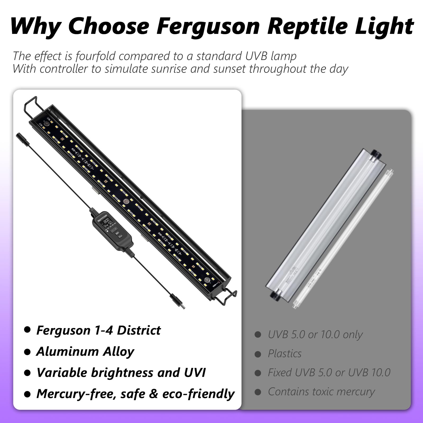 REPTITRIP cool white 6500K light supports appetite and activity in reptiles