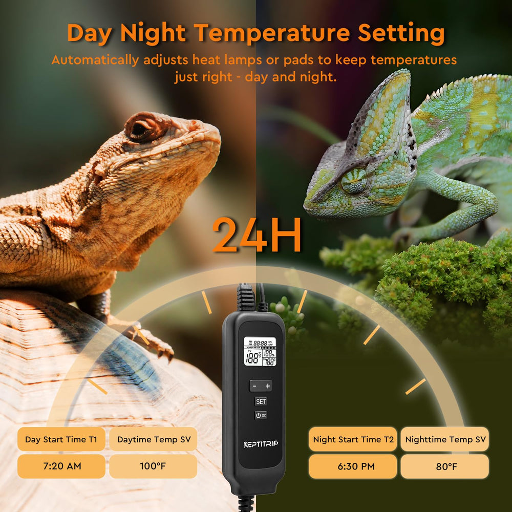 REPTITRIP PT02A display with probe for real-time temperature monitoring