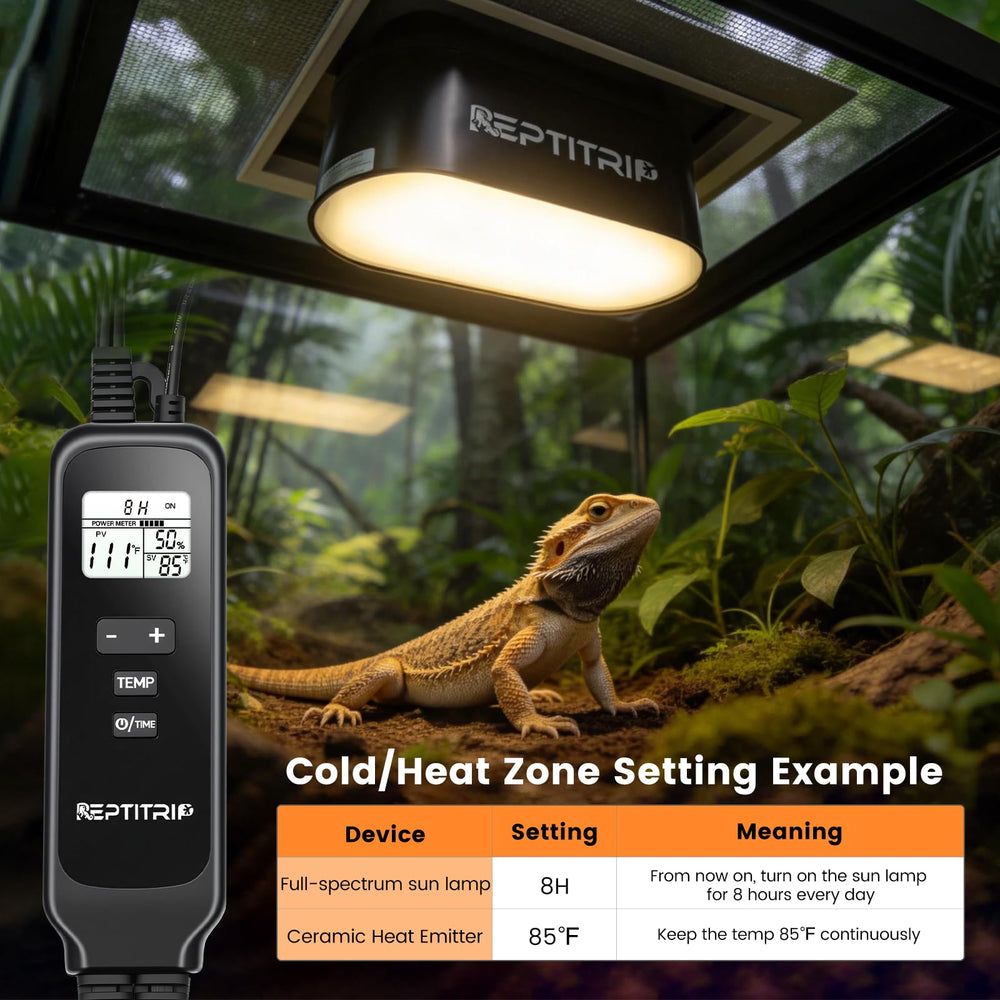 REPTITRIP timer settings interface for programmable day-night cycles
