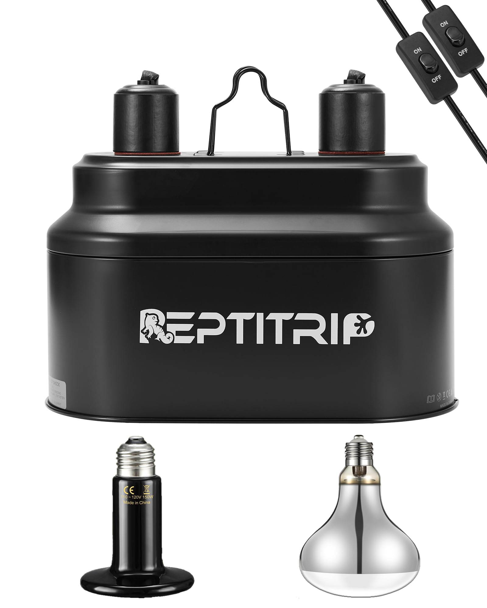 REPTITRIP dual reptile light fixture with UVB and UVA for basking