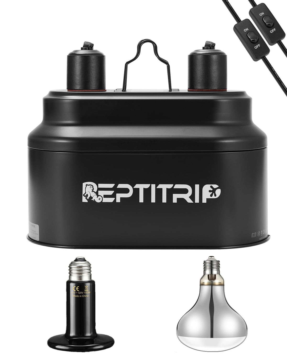REPTITRIP dual reptile light fixture with UVB and UVA for basking