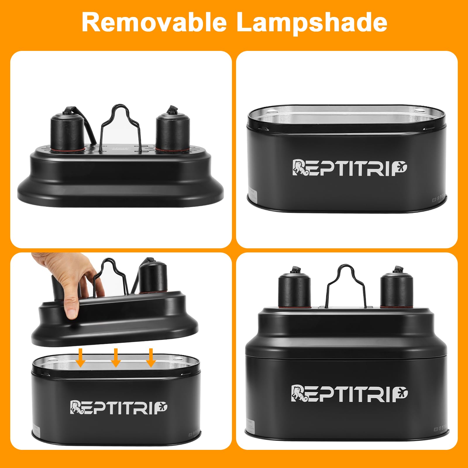 REPTITRIP dual fixture with two switches for flexible habitat lighting.