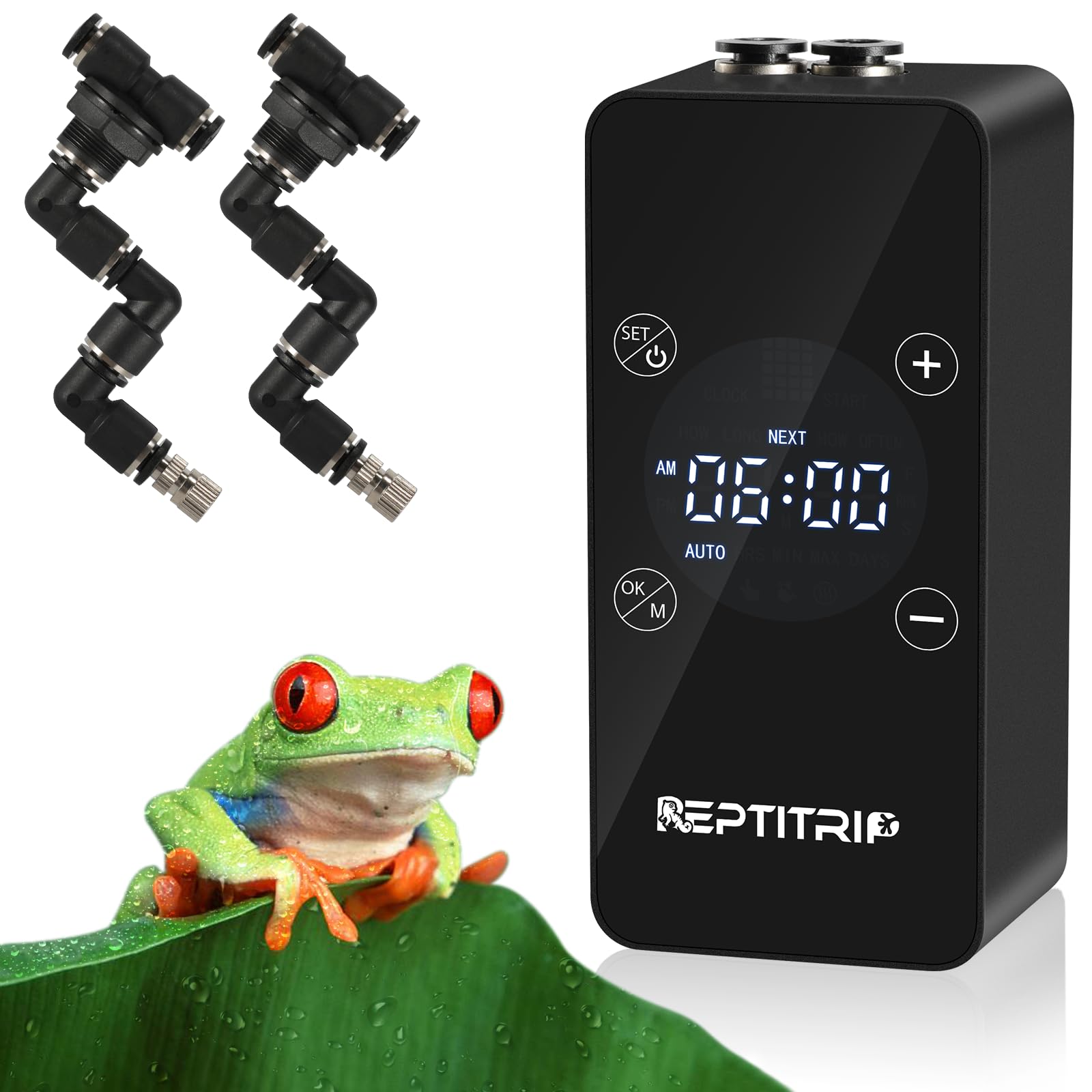 REPTITRIP reptile mister with inner clock maintains timing for consistent misting.
