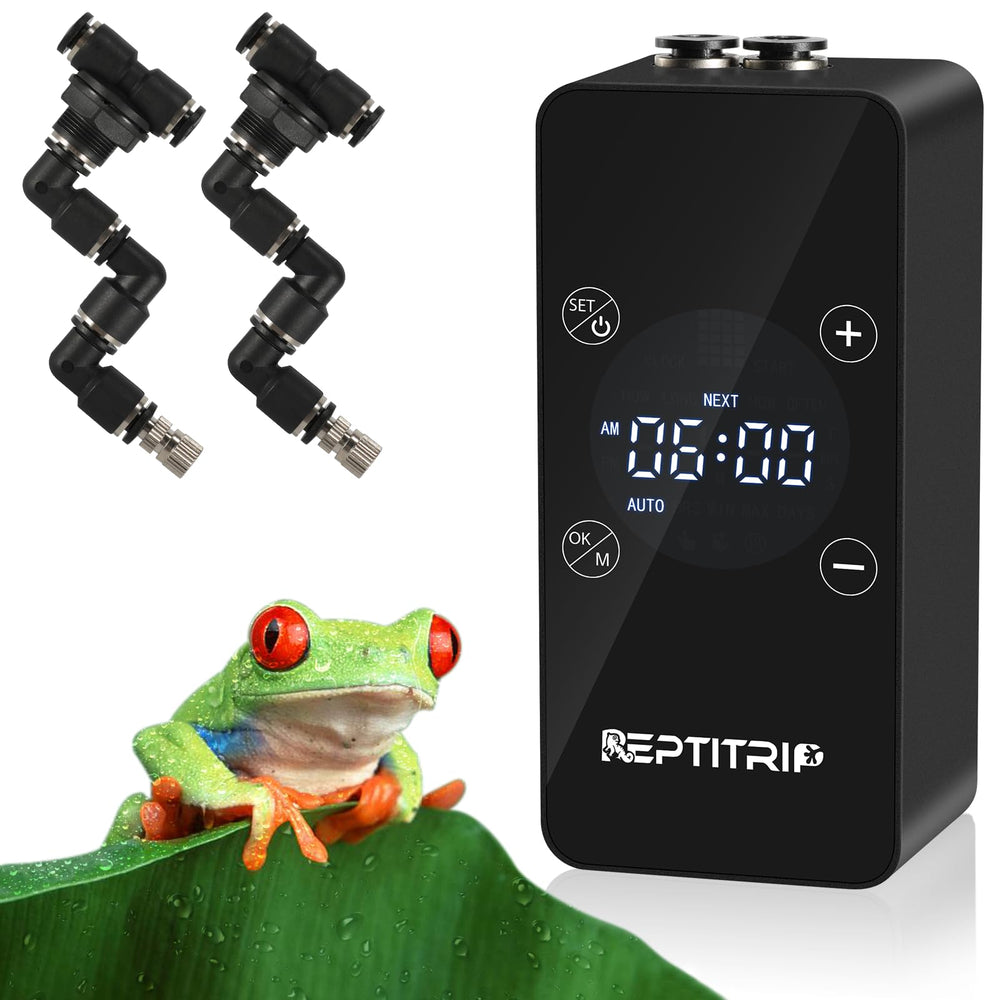 REPTITRIP reptile mister with inner clock maintains timing for consistent misting.