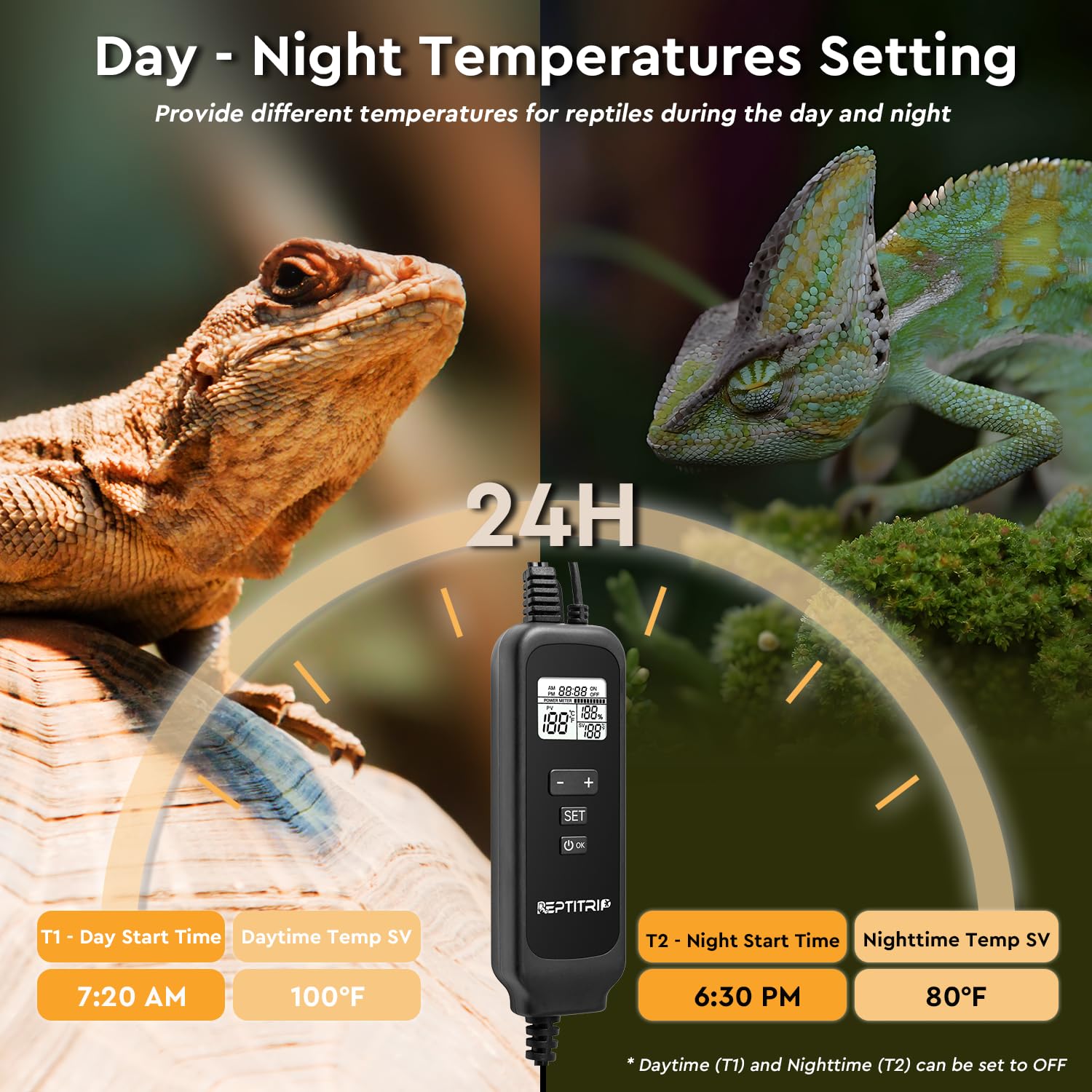 REPTITRIP PID thermostat display for accurate temperature monitoring.