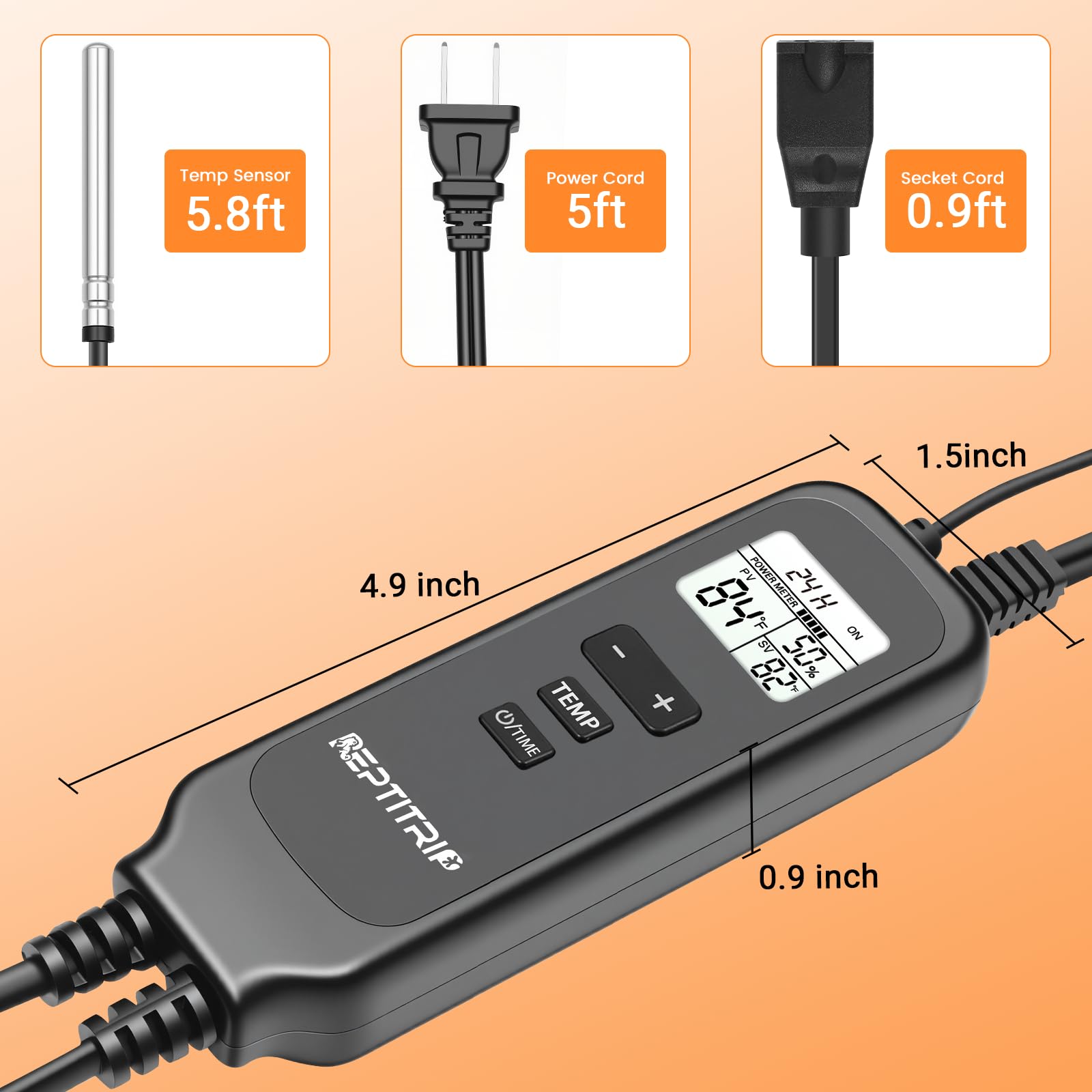 REPTITRIP PT02T energy-saving dimming reduces bulb wear and power use.