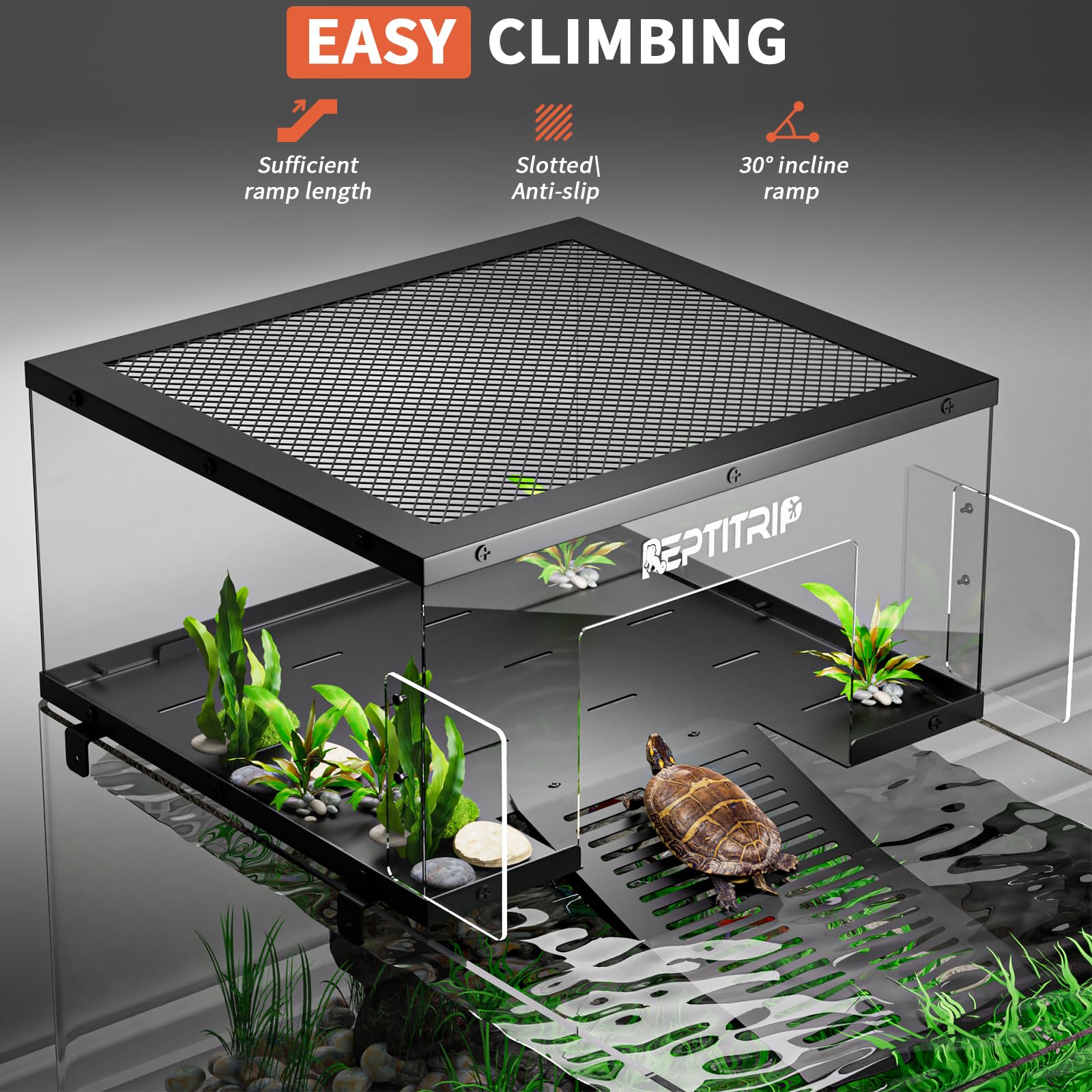 REPTITRIP Stainless steel top and base resist humidity for durability