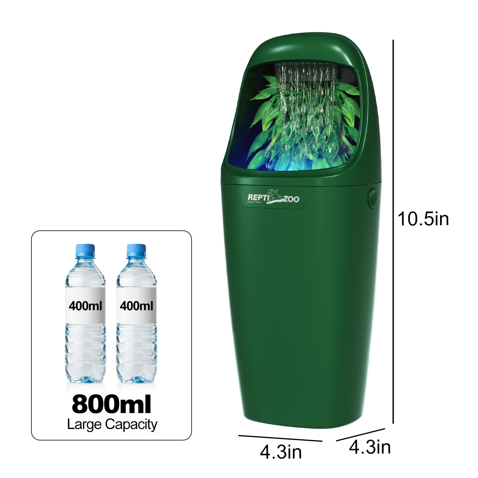 REPTIZOO 1000ml reservoir highlighted for extended refills