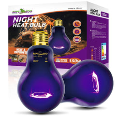 REPTIZOO 2-pack night heat lamps ready for reptile enclosures.