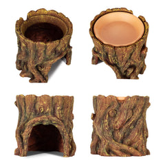 REPTIZOO clay water basin on top preserves humidity in enclosure and aids hydration